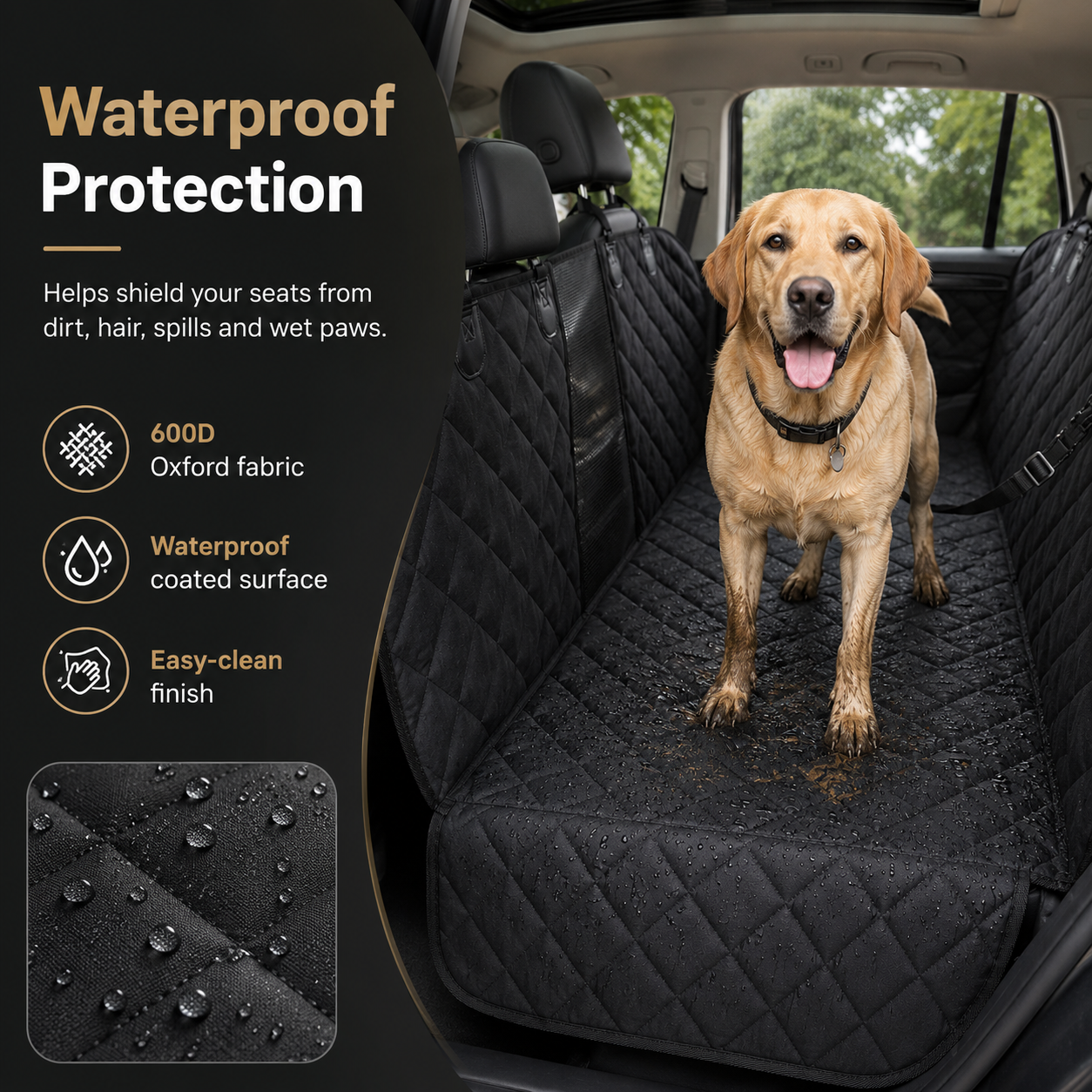 Dog Car Seat Cover View Mesh Pet Carrier Hammock Safety Protector Car Rear Back Seat Mat With Zipper And Pocket For Travel