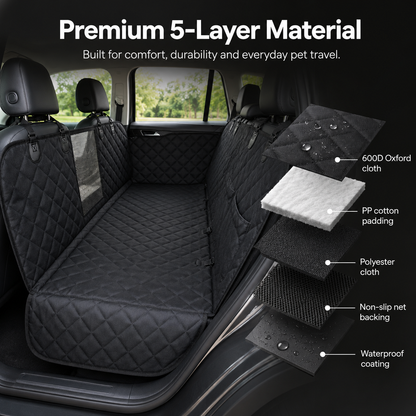 Dog Car Seat Cover View Mesh Pet Carrier Hammock Safety Protector Car Rear Back Seat Mat With Zipper And Pocket For Travel